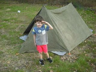 Us Army 2 Man Shelter Halves Tent Complete With Pole Sections (2 Tents Left)