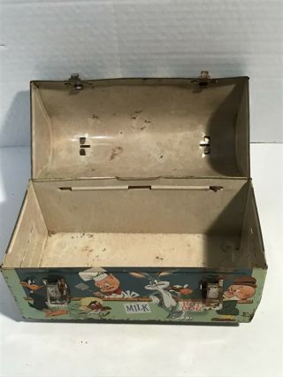 VINTAGE 1959 Warner Bros Porky ' s Lunch Wagon Metal Lunch Box NO Thermos 2