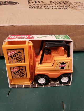 Vintage Buddy L Forklift Operator Orange Toys Truck