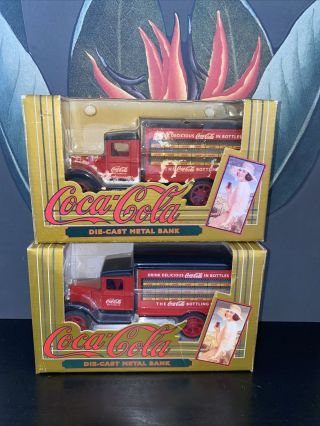 Vintage 1993 Coca Cola Hawkeye Delivery Truck Die Cast Metal Banks