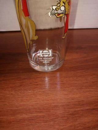 1977 PEPSI WALT DISNEY PRODUCTIONS THE RESCUERS Rufus COLLECTOR SERIES GLASS 3