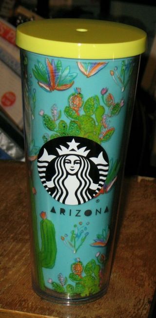 Starbucks Arizona Cactus Plastic Venti 24 Oz Cold Drink Tumbler
