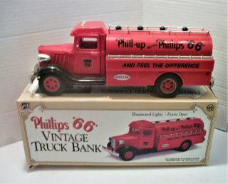 Phillips 66 Vintage 1930 Toy Tanker Truck Bank With 1993 Box