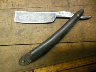 Vintage Straight Razor F Fenney Tally Ho Masonic Etch 7/8 Old Shave Tool