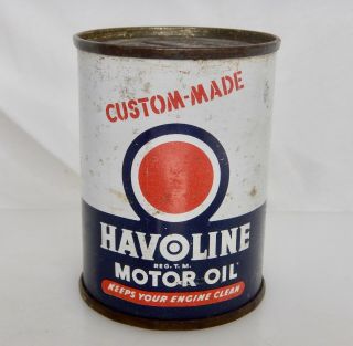 Havoline Motor Oil,  Vintage Advertising Coin Bank Tin Can - 83737