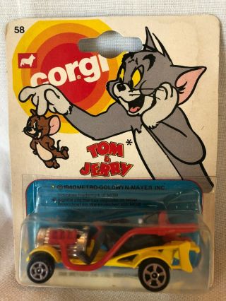 Vintage Corgi Tom & Jerry 58 Car,  Yellow,  Nip