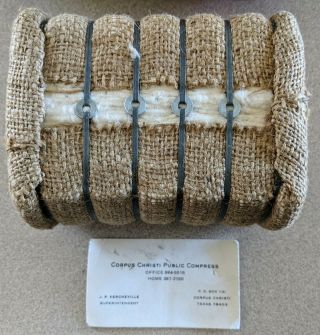 Vintage Miniature Souvenir Cotton Bale From Corpus Christi Texas Public Compress