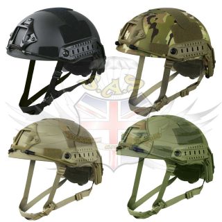 Kombat Uk Airsoft Tactical Fast Ballistic Helmet,  Black,  Tan,  Green,  Btp Dial Adjust