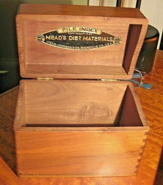 Vintage Wooden File Index Box Mead 