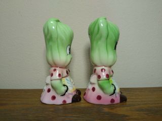 Vintage Anthropomorphic PY Miyao Lettuce Salt and Pepper Shakers Japan 3