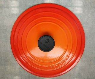 Le Creuset 26 Orange Red Flame Enamel Lid For Dutch Oven