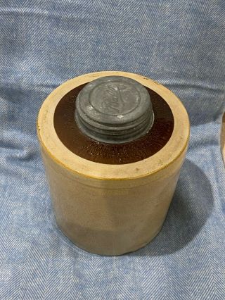 Antique Macomb Ill.  Pottery Co.  Canning Fruit Jar Authentic Circa 1890s With Lid