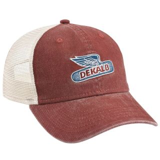 Dekalb Seed Faded Red & Tan Mesh Back Trademark Logo Cap Hat Ds08