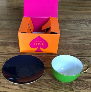 Kate Spade Lenox Porcelain Tea Cup & Saucer " Things We Love "