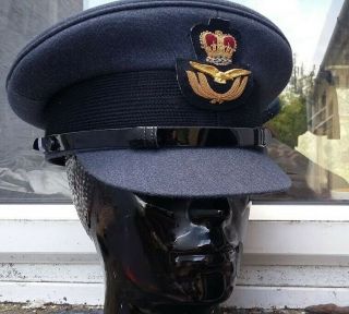 59 Cm Raf Royal Air Force Squadron Leader /officers Peaked Cap Hat Bullion Badge
