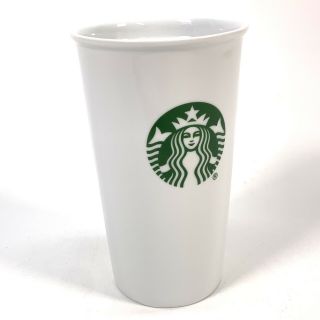 Starbucks 16 Oz Coffee Mug Cup White Ceramic Travel Tumbler No Lid