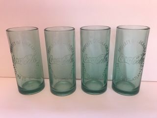 Coca Cola Bottling Co.  Atlanta Ga,  Property Of Coca Cola 6 & 5/8” Green Glasses