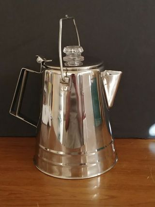 Gsi Glacier Stainless Steel Outdoor 8 Cup Coffee Pot Percolator Camping