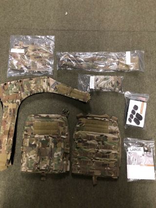 Crye Precision Avs Plate Carrier Sytem And Accessories.  Size Large