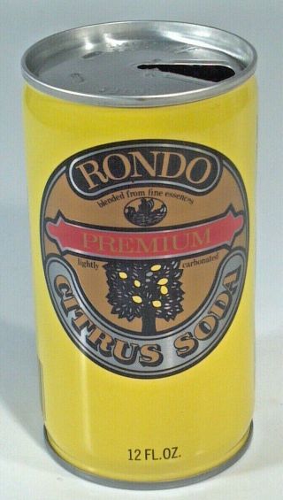 Vintage Rondo Citrus Soda Pop Can 12oz Crimped Steel Schweppes Ct Lenexa Ks