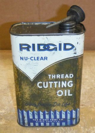 Ridgid Nu - Clear Thread Cutting Oil Can With Spout 1950 - 60 