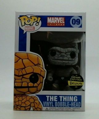 Funko Pop The Thing 09 Marvel Universe Gemini Collectables Exclusive B&w