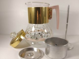 Vtg Stanley Home Products Perc - King By Handcraft Coffee Percolator Pink/gold 8c