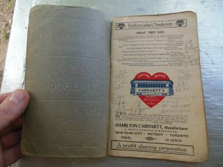 Early 1900s Carhartt Overalls Pants Gloves Time Book Union Made Book Rare