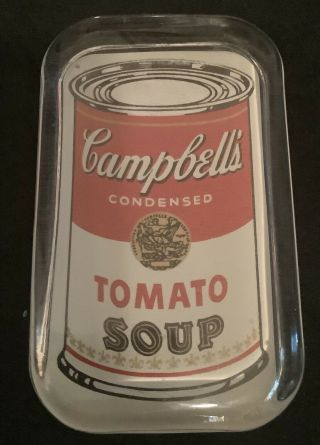 Rare Vintage Andy Warhol Campbells Tomato Soup Paperweight By Loop 2005