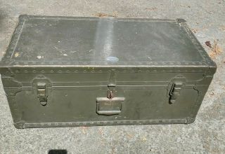 Military Pouier And Mclane 1947 Military Foot Locker With Tray