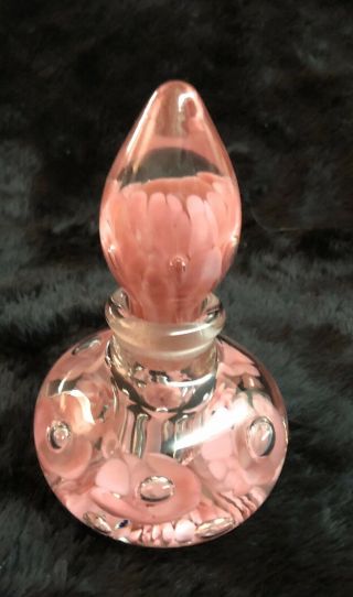 Very Pink Joe St.  Clair Art Glass Perfume Bottle