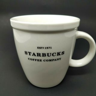 Starbucks 2007 Barista Est 1971 Coffee Company Abbey White Coffee Mug Cup 18 Oz.