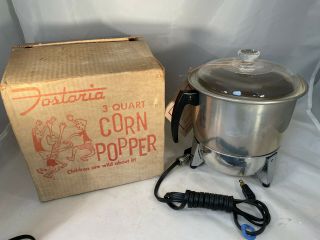 Vintage Fostoria Mcgraw Edison 3 Quart Corn Popper,  Popcorn Maker