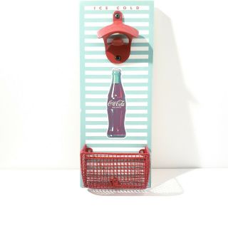 Coke Coca Cola Bottle Opener And Cap Catcher Wall Mount Stationary