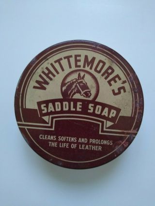 2 Vimtage Advertising Tins Whittemore ' s Saddle Soap/Fiebing ' s Harness Dressing 2