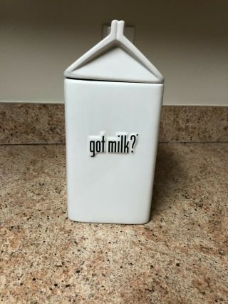 " Got Milk? " Milk Processor Board Advertising Milk Carton Ceramic Cookie Jar 1999