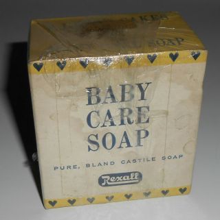 Vintage 1940s Rexall Baby Care Soap Pharmacy Diapers Stage Prop Nos History