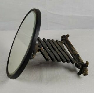 Vintage Beveled Glass Barber Shaving Scissor Accordion Mirror Wall Mount