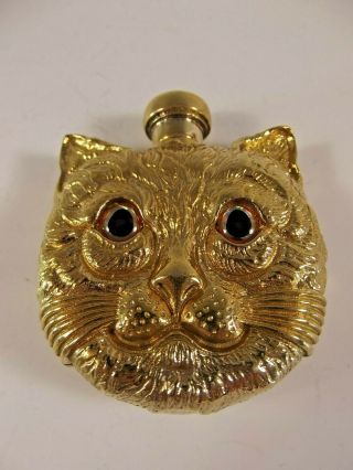18k Gold Plated Cat Face Scent Bottle/perfume Bottle