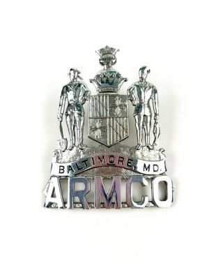 Baltimore Md Armco Steel Inc Special Police Force Screw Back Hat Badge Obsolete