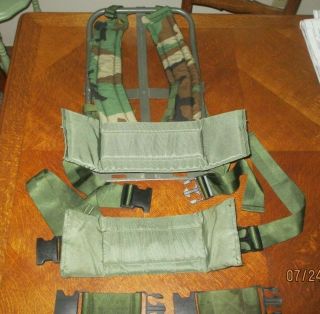 Us Army Military Alice Pack Backpack Ruck Frame Lc - 2 Lower Back & Extra Straps