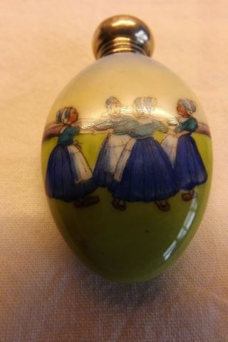 A.  Bromet & Co Silver And Enamel Scent Bottle Four Dutch Girls Dancing (214)