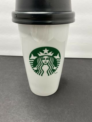2011 Starbucks Ceramic Travel Tumbler Coffee Mug With Lid 12 Oz To Go Cup