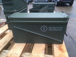 Ammo Ammunition Box Tin 50 Cal 40 Mm Army Storage Tool Box Grade 1