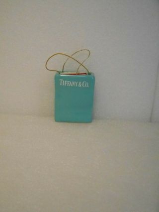 Tiffany Collectible Small Ceramic Shopping Bag Dollhouse Size 2.  25 " X 1.  8 " X 1 "