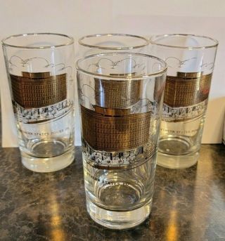 Vtg Nsp Northern States Power Company Glass Set Of 4 Minneapolis Headquarters