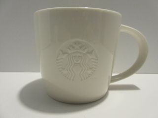 Starbucks Coffee Tea Mug 2010 Embossed White Siren T 12 Oz Unique Rare