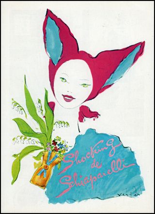 1944 Shocking De Schiaparelli Perfume Elsa Paris Vintage Art Print Ad Ads33