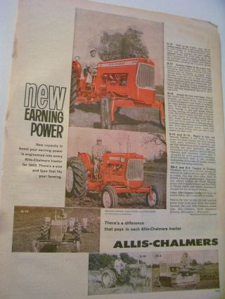 Vintage Allis Chalmers Advertising - Tractors D 19 D 17 D 10 - 1962
