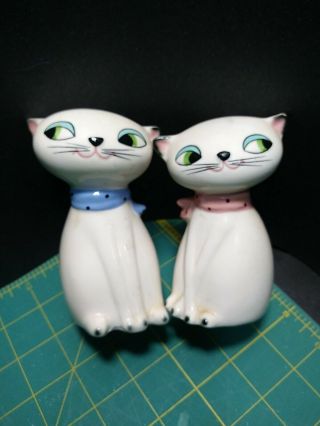 Vintage Japan Siamese Cats Kittens Salt & Pepper Shakers No Meow Sound